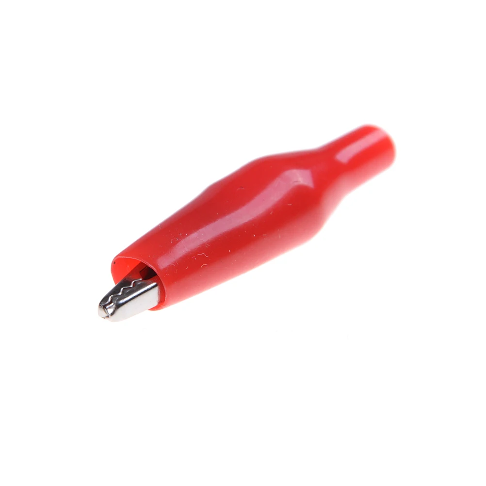 Hot 20 PCS Black Red Soft Plastic Coated Testing Probe Alligator Clips Crocodile Test Clip Wholesase