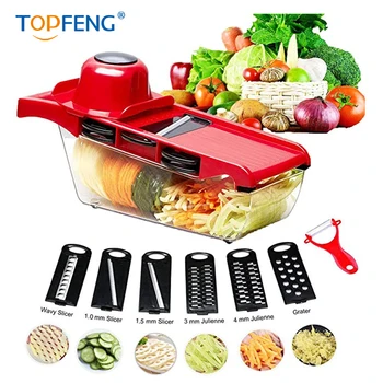 

Topfeng Vegetable Chopper Slicer, WADEO Food Chopper Vegetable Slicer Cutter Onion Chopper with Multi-function Interchangeable B