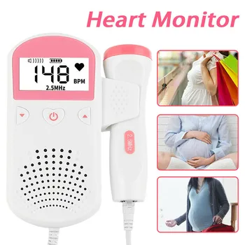

Prenatal Fetal Doppler Baby Heart Beat Rate Monitor FHR LCD Probe Pregnancy Fetus Portable Ultrasound Heart Beat Rate Monitor
