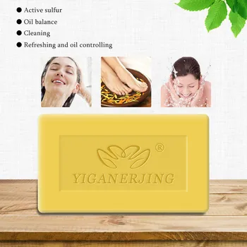 

Sulfur Soaps Antibacterial Skin Cleaning Acne Seborrhea Bath Soap Anti-mite Removal Pimple Pore Acne Soap Deep Cleaning