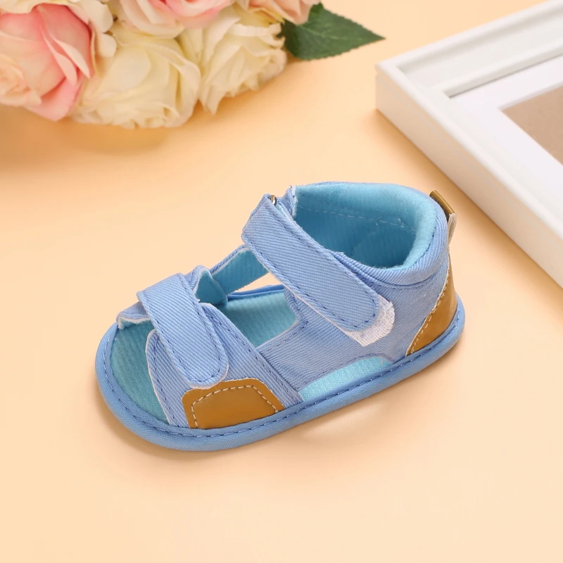 2021 NEW 0-18Months Kids Newborn Baby Boys Fashion Summer Soft Crib Shoes First Walker Anti Slip Sandals Shoes Soft Sole