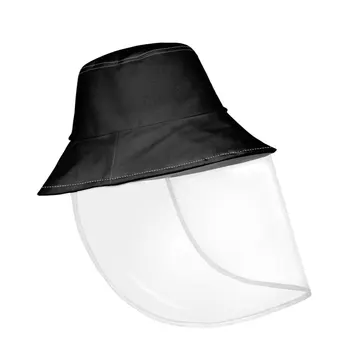 

Pure Black Fishing Hat with Face Shield for Face Mouth Nose Protective Girls Daily Outing Cap Women Fashion Solid Color Hats