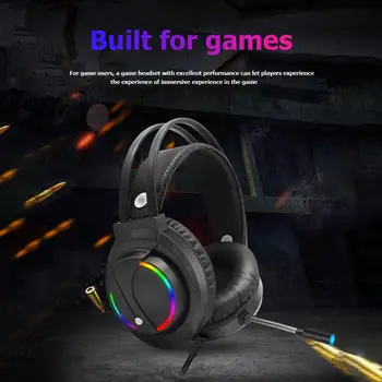 

K1 Head-Mounted Professional Gaming Headset RGB Colorful Lighting Mic PC Phone For PS4 XBOX Switch Gamer Wired Headphone USB