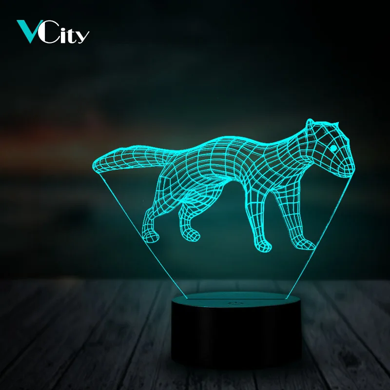 VCity Meerkat 3D лампа 7 цветов сенсорный пульт дистанционного управления Ночная