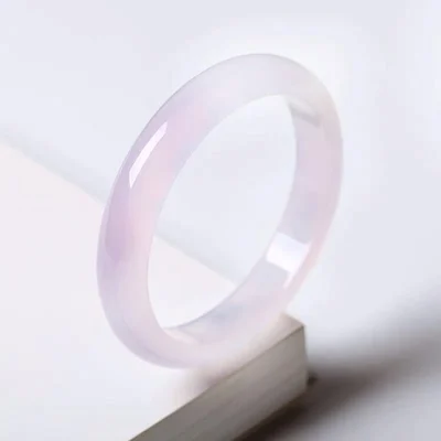 

Natural agate chalcedony light purple 54-64mm bracelet elegant princess jewelry, best gift for mother and girlfriend