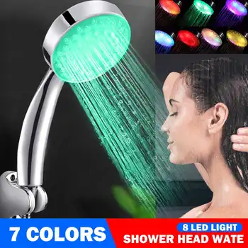 

Xueqin 7 Colors LED Romantic Light Water Bath Home Bathroom Shower Head Handing Rainfall Shower Head for Water Shower Bathroom