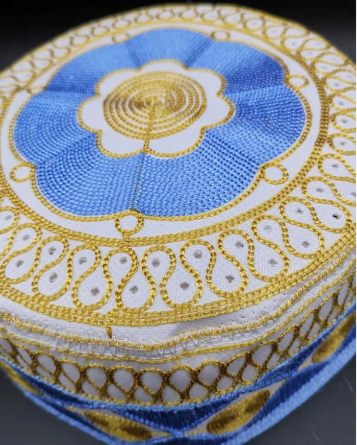 Men Blue Yellowe Arab Caps Topi Kidouch Islamique Chapeau Hats Muslim Nigerian Traditional Arabe Bonnet India Sombreros