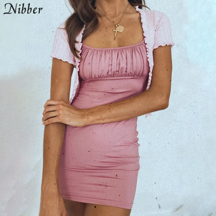 Nibber elegant red black lace up bodycon mini dress for womens 2020 summer fashion ladies beach casual vacation Harajuku dress