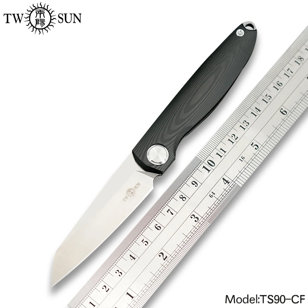 

Twosun knives SLIP JOINT m390 folding Pocket Knife camping hunting knife outdoor camping survival tool EDC Carbon Fiber TS90-CF