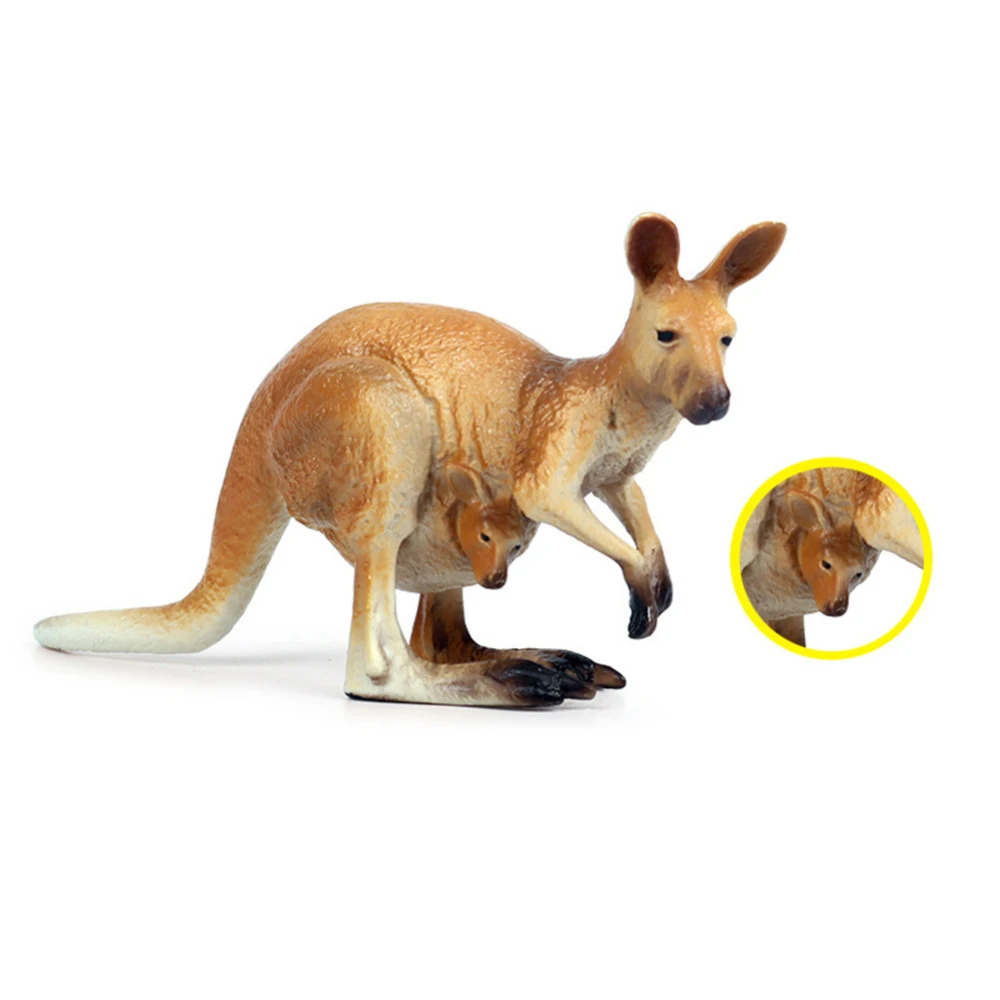 

Solid Simulation Animal Mother Kangaroo Figurine Home Decor Desktop Prop Ornaments Gift Wild Animal Model Set