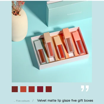 

New 5pcs Velvet Lip Glaze Set Liquid Lipstick Lip Gloss Professional Makeup Matte Lipstick Lip Kit Long Lasting Cosmetics