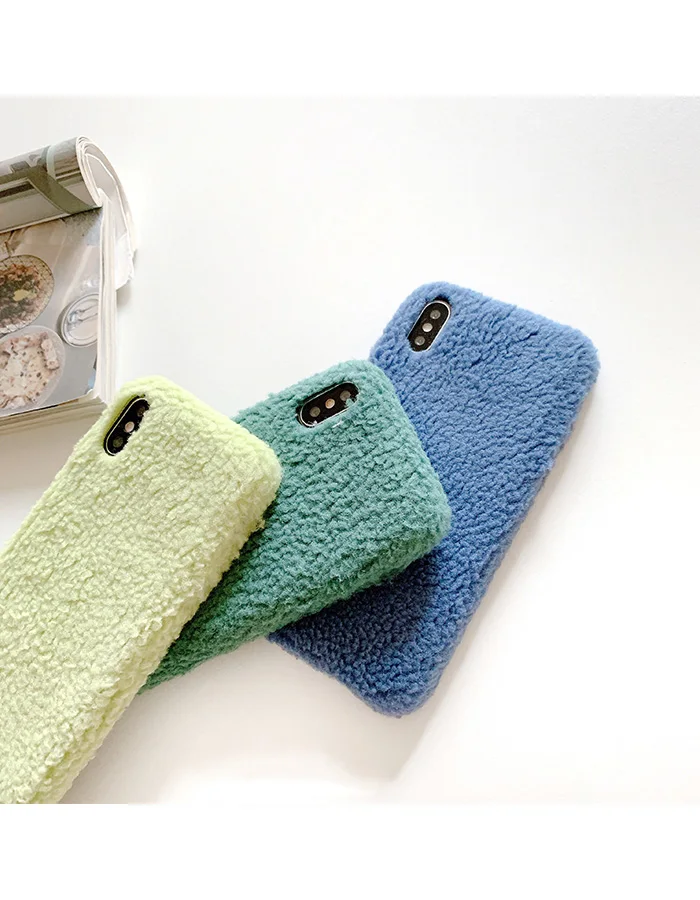 GlamPhoneCase сплошной цвет плюшевый чехол для iPhone X XS Max XR Мягкий силиконовый чехол для iPhone 7 8 6 6s Plus чехол