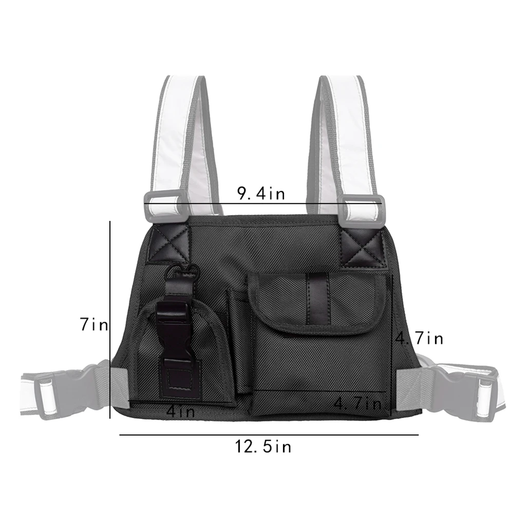 Radio Pocket Radio Chest Harness Chest Front Pack Pouch Holster Vest Rig Multifunctional Phone Holder Utility Gadget Pouch