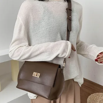 

Ellacey 2020 Vintage Girls Sling Bag Designer CrossBody Messenger Bag Early Spring New Minimalist Handbag Solid Color Women bag