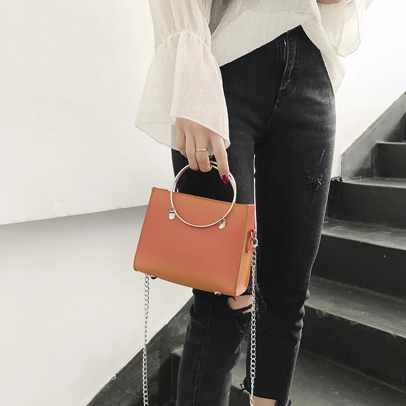 

New Style WOMEN'S Bag 2019 Spring Summer Influx of Fashion Circular Ring Handbag Bag Graceful Soft Leather Shoulder Oblique Bag