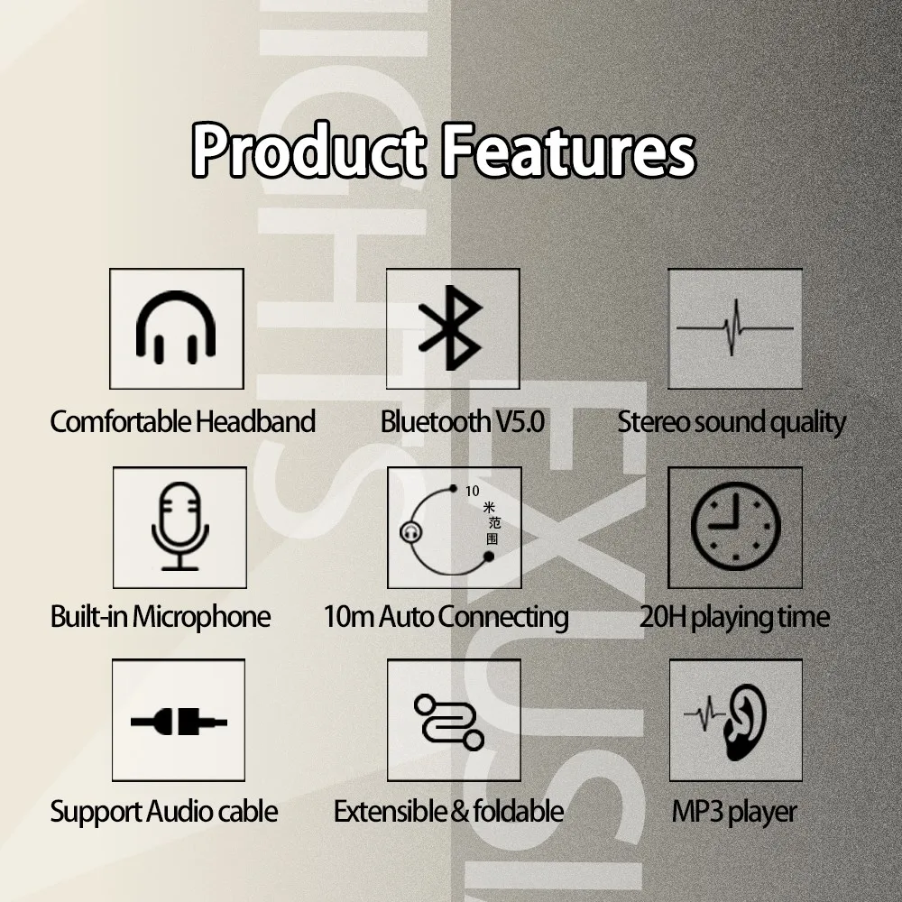 Cabo de Ouvido para Cosplay de Arcavaleiros com Bluetooth sem Fio Suporte para fm Cartão de Memória para Celular - Image 6