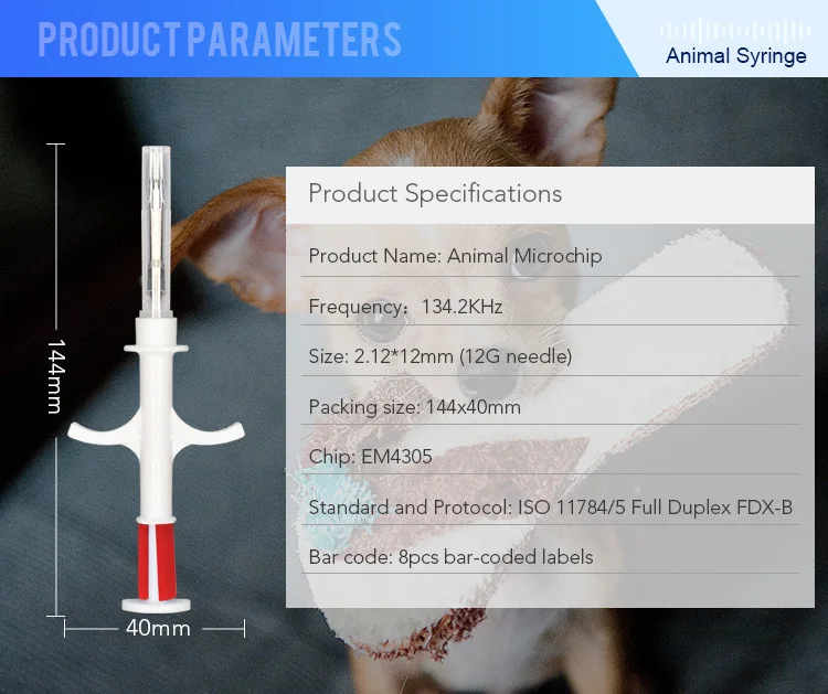 1 шт. 2,12*12 мм 134,2 кГц pet микрочипы ISO FDX-B собаки кошки лошадей животных Собака RFID шприц с микрочипом с Икар 15 идентификационные номера