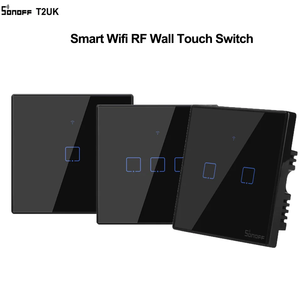 

SONOFF T3 UK 1/2/3 Gang TX Smart Wifi Wall timer Switch With Border Smart Home 433 RF/Voice/APP/Touch Control Work With Alexa