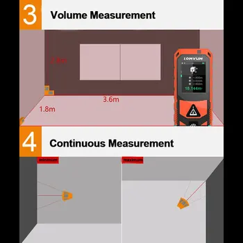 

Screen Laser Distance Meter Rangefinder Area Volume Angle Automatic Calibration Range Finder80mLTCJY01003