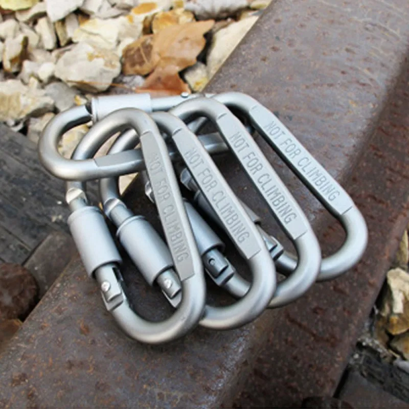 

6PCS Carabiner Rock Climbing Lock Fixed Backpack Hanging Buckle Outdoor Keychain Screw Lock Hooks Camping Survival Tool