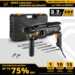 DEKO   Perceuse à Percussion Filaire Multifonction Electrique avec 6 accessoires (1000W, Ø de perçage max béton:68mm, bois:30mm) 