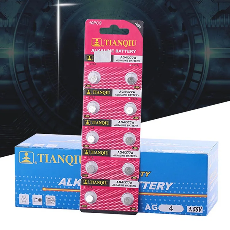 10 шт./упак. AG4 Кнопочная батарея 377A 377 LR626 SR626SW SR66 LR66 монетного типа для