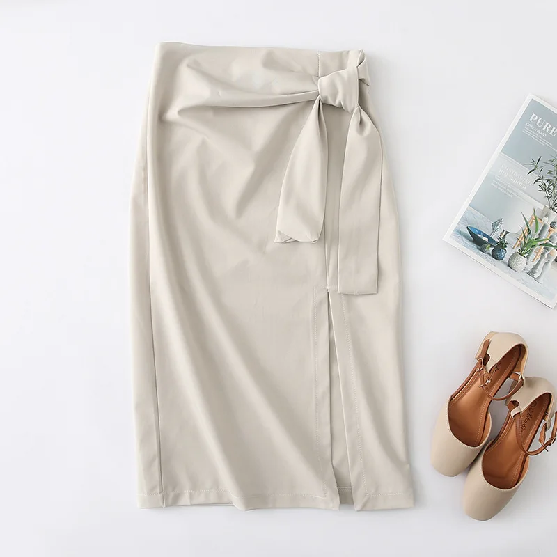 

A Generation of Significant Leg Length Simple Sense of Design Tight-Fit Sheath High Waist Skirt Entity