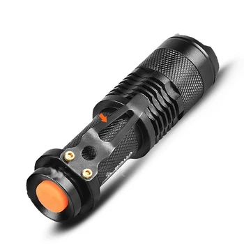 

Q5 LED Flashlight Torch With Telescopic Zoom Function Black Portable Mini Penlight For Night Lighting