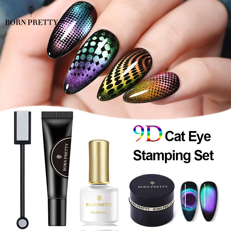 BORN PRETTY 9D Гель лак для ногтей с эффектом кошачий глаз Магнитный впитывающий УФ