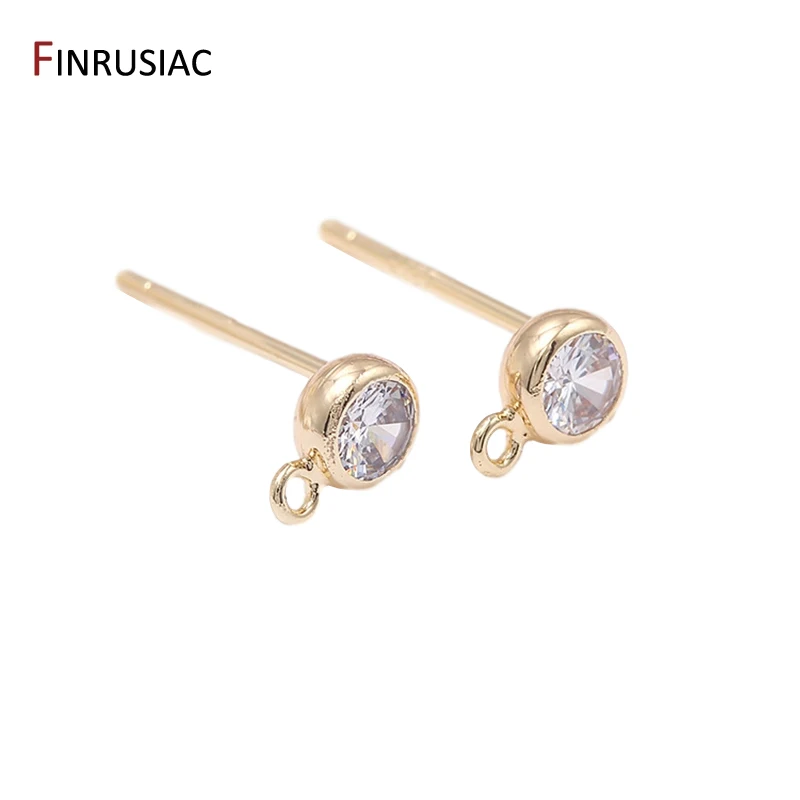 

DIY Making Earring Findings 7 Types Luxury Shiny Small Zircon Post Earring Fittings for Jewellery Making