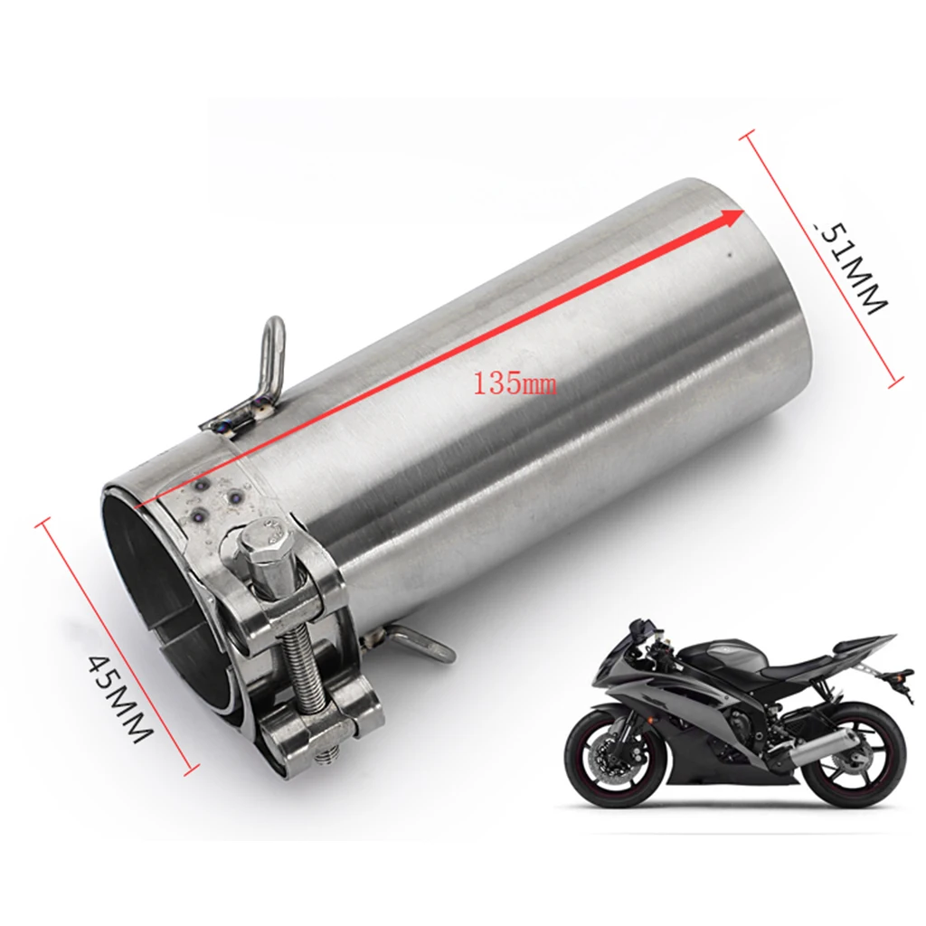 51mm Motorcycle Exhaust Middle Connector Pipe Link Tube For Yamaha R6 06-14