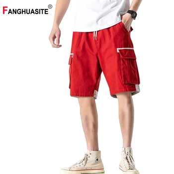 

Men's Shorts Summer Stitching Contrast Color Comfortable Solid Color Five-Point Pants Multi-Pocket Hip-Hop Casual Shorts HK156