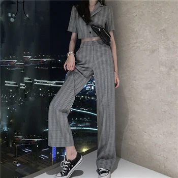 

Heydress Women New Spring Casual Two Pieces Vintage Office Lady Single Breasted Blazers &Pants Street Short Blazers Pants Suits