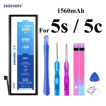 

Nohon Battery For iPhone 5s 5c iPhone5s iPhone5c 5GS 1560mAh Capacity Li-polymer Bateria For Apple iPhone 5c 5c Batteries +Tools