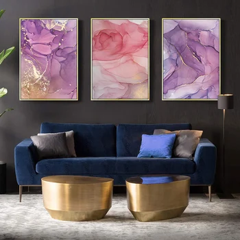 

Watercolour Abstract Picture Canvas Prints Wall Art Modern Luxury Canvas Painting Framed Poster for Living Room Fashion Decor