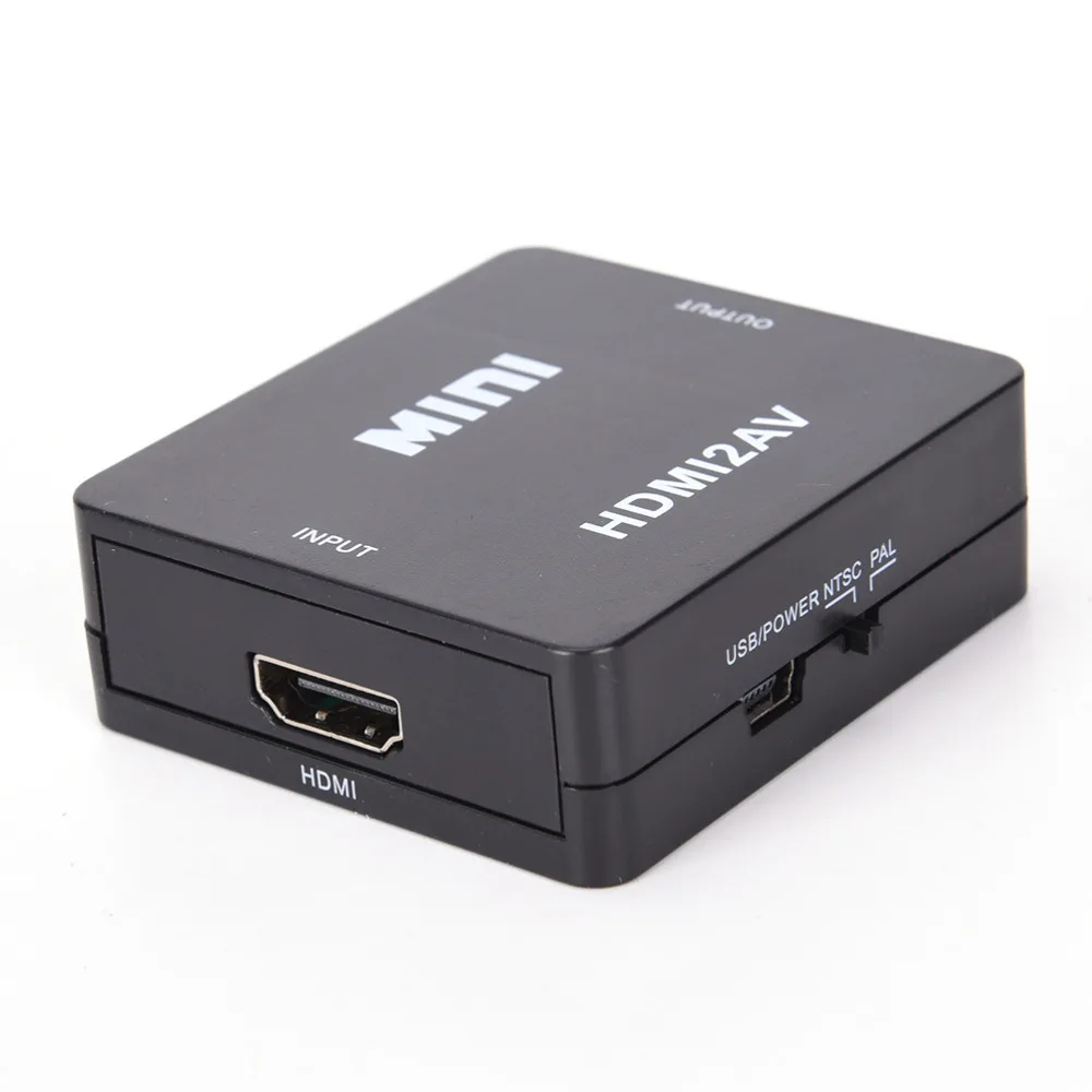 Новый HDMI-совместимый с RCA AV/CVBS адаптер HD 1080P Mini HDMI2AV видео преобразователь коробка