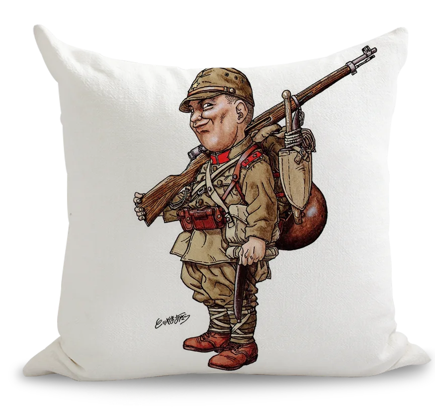 Акира Торияма WW2 солдат подушка в стиле комиксов евро чехол декоративный массажер декоративные подушки украшения для дома подарок - Цвет: Фиолетовый