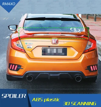 

For MC Civic Spoiler ABS With LED Light Material Car Rear Wing Primer Color Rear Spoiler For 2016-2018 MC Civic Spoiler