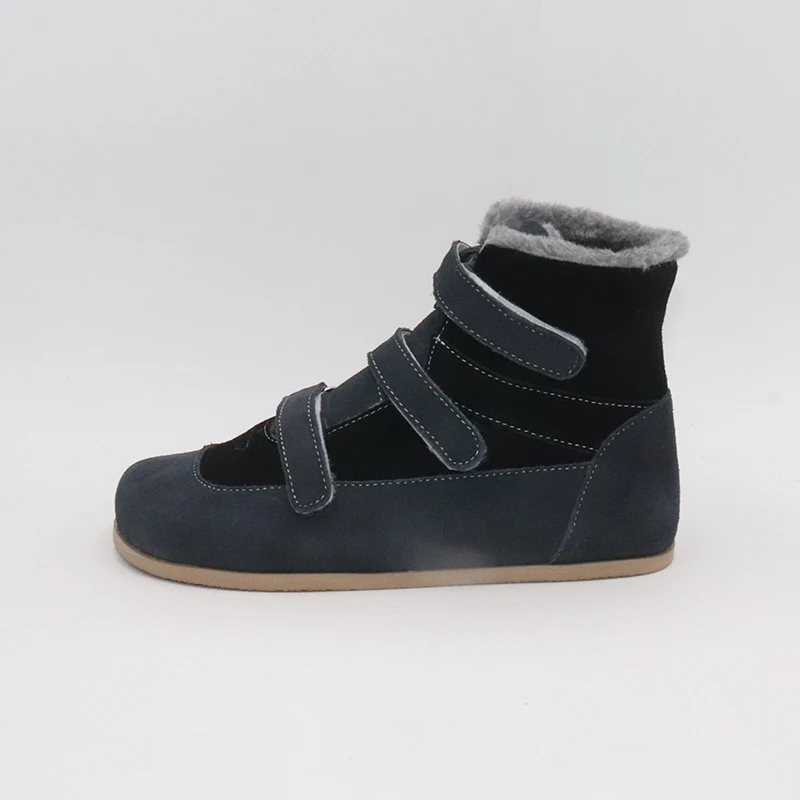 TipsieToes Top Brand Barefoot Genuine Leather Baby Toddler Girl Boy Kids Shoes For Fashion Winter ZigZig Sole Boots