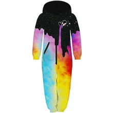 Детские комбинезоны с капюшоном; свободные разноцветные комбинезоны унисекс с рисунком галактики; комбинезон с карманами для мальчиков и девочек