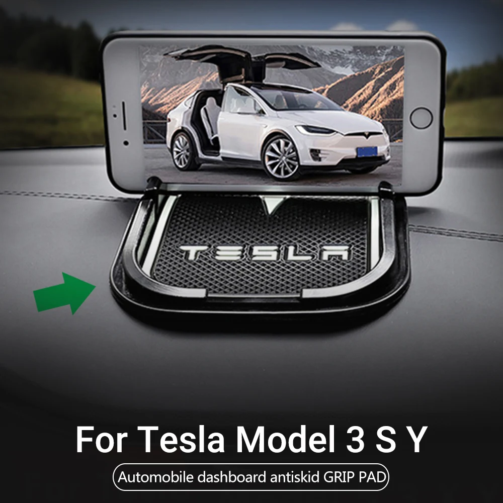 

For Tesla Model Three Dashboard Non Slip Grip Pad Model Y Model 3 X S Phone Holder Mat Anti-skid Silicone Mat Anti Slip Mat Acce