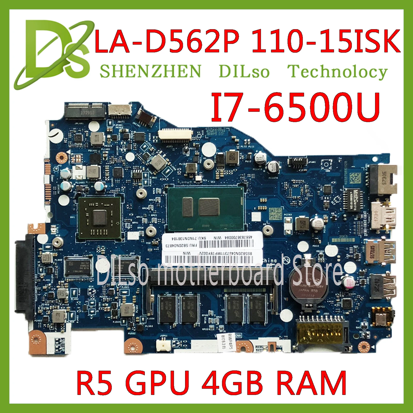 KEFU 100-15ISK материнская плата для Lenovo 110-15isk ноутбука I7 LA-D562P 4G память R5 M430 2G GPU тестовая