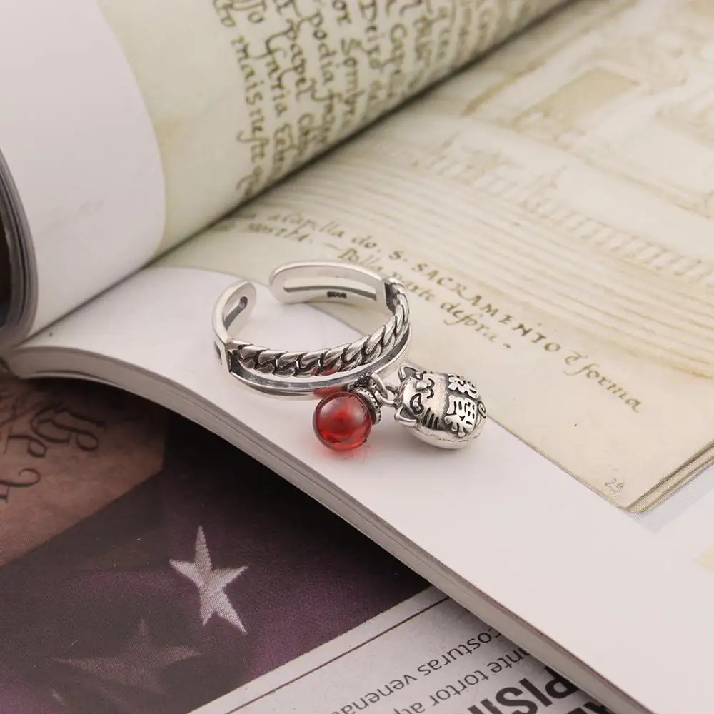 

Ckysee Cute Design 925 Sterling Silver Rings Adjustable Size Cat Shape Finger Rings For Women Fine Jewelry With Gemstone