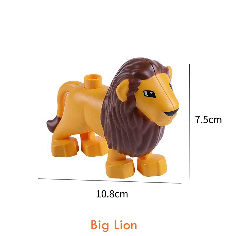 Duplo животные зоопарк динозавр обезьяна тигр Лев растение цветок забор модель