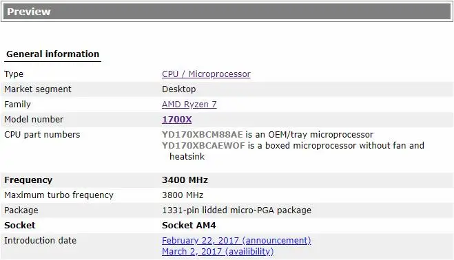Процессор amd ryzen 7 1700x 3,4 ГГц 8-Core 16-Thread 95 Вт TDP procesdor am4 разъем Настольный герметичный ящик не включает вентилятор охлаждения
