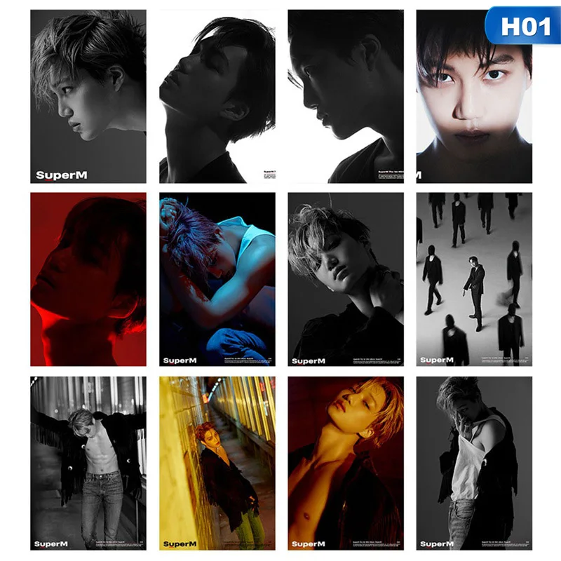 12 шт./компл. KPOP SuperM фотографии карты мальчик ломо карты самодельные ЛОМО фотографии фотокарты Вентиляторы поставки - Цвет: 1