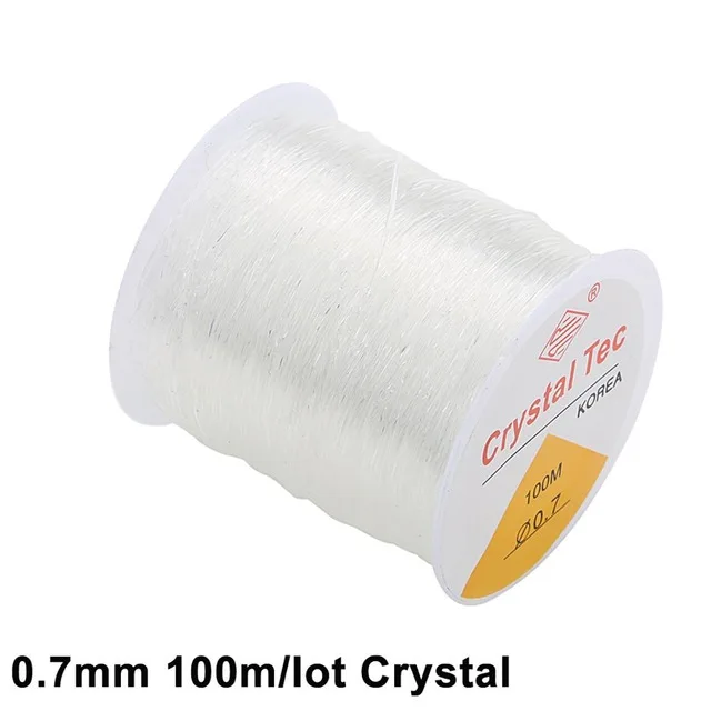 100M Plastic Crystal DIY Beading Stretch Cords Elastic Line Jewelry Making Supply Wire String jeweleri thread String Thread 0.7mmX100m Crystal