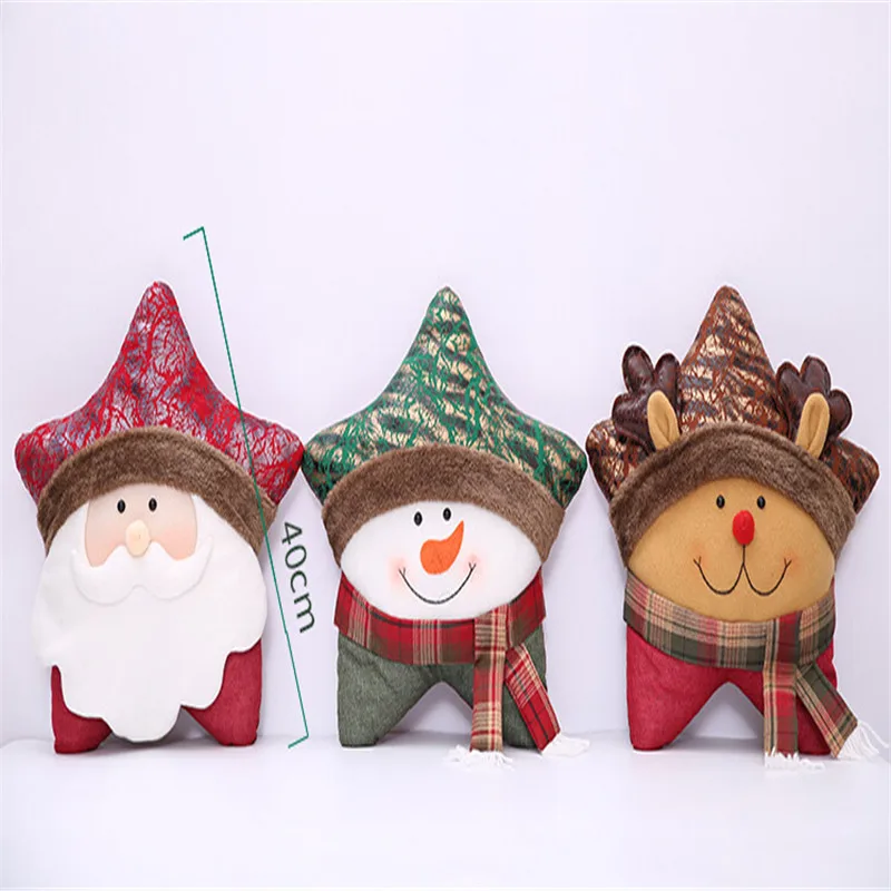 Happy New Year Gift Christmas Elk Pillow Christmas Decorations For Home Star Shape Car Home Decor Bed Decorative Pillows
