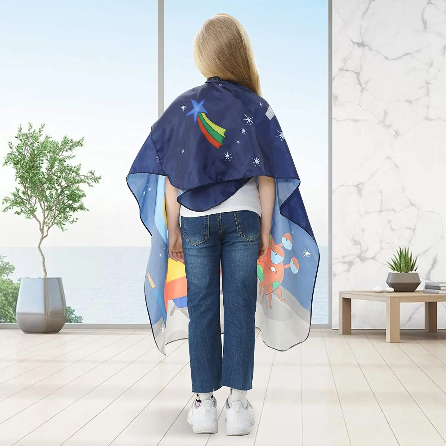 Salon Kids Hairdressing Cape Hairdresser Cartoon Pattern Haircut Styling Gown Barber Shop Household Child Hair Cut Cape Apron
