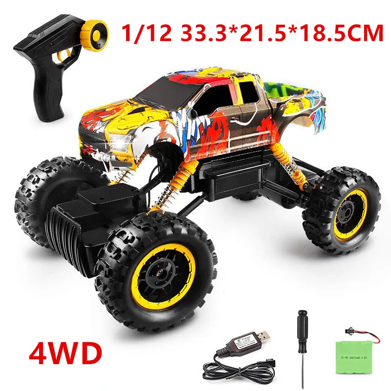 1:12 граффити RC автомобиль 4WD 2,4 ГГц восхождение автомобиля 4x4 высокое Скорость дистанционного Управление вождения Модель внедорожного автомобиля WL игрушки - Цвет: No original box